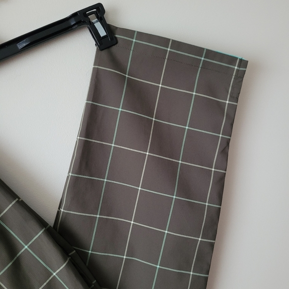 NIKE Golf Tour Performance Women's Green Plaid Dri-Fit Trouser Pants Size 12 - Picture 6 of 15